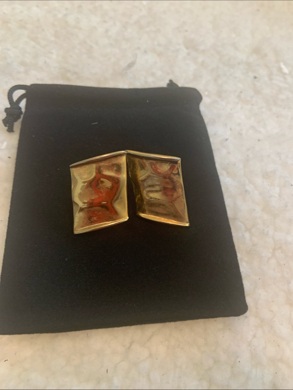 Napier Gold Geometric Folded Clip Earrings